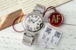 AF Factory Swiss Copy Cartier Ballon Bleu 316L Stainless Steel Case Black Roman Markers White Dial Watch